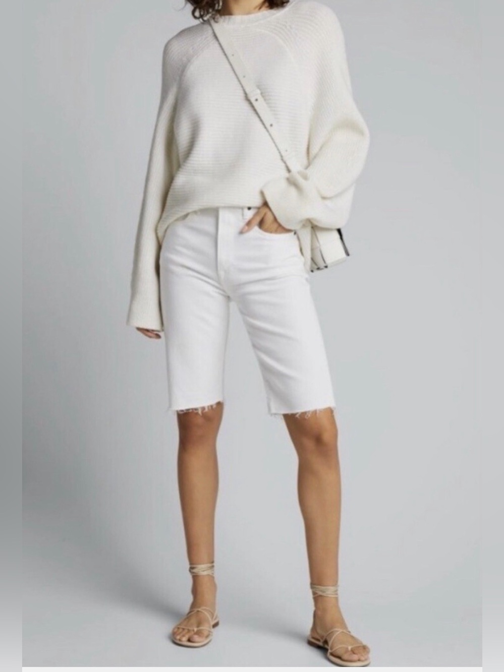 FRAME Le Vintage High Waist Raw Edge Bermuda Shorts